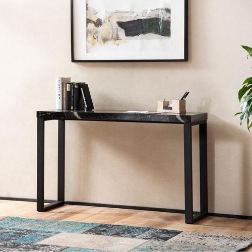 4251757723193 - Konsolentisch Marmor-Optik Schwarz Hochglanz 120x40x76 cm Design Anrichte Flur Ablagetisch Schmal Flurtisch mit Metallbeine Dielentisch 4251757723193 - Konsolentisch Marmor-Optik Schwarz Hochglanz 120x40x76 cm Design Anrichte Flur Ablagetisch Schmal Flurtisch mit Metallbeine Dielentisch