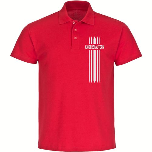 4068859125295 - multifanshop Poloshirt - Kaiserslautern - Streifen - Druck weiß - Polo