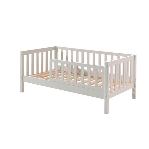 5420070237123 - Juniorbett mit Liegefläche 70 x 140 cm Umrandung mit senkrechten Sprossen Ausf Kiefer massiv weiß lackiert 5420070237123 - Juniorbett mit Liegefläche 70 x 140 cm Umrandung mit senkrechten Sprossen Ausf Kiefer massiv weiß lackiert