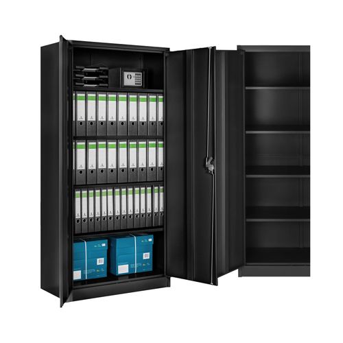 4061173017376 - tectake® Aktenschrank aus pulverbeschichtetem Stahl 4 höhenverstellbare Einlegeböden 180 x 90 x 40 cm 4061173017376 - tectake® Aktenschrank aus pulverbeschichtetem Stahl 4 höhenverstellbare Einlegeböden 180 x 90 x 40 cm