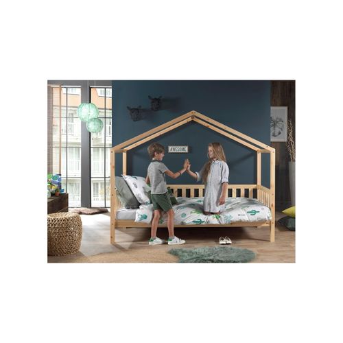 5420070231275 - VIPACK - Dallas 1 Hausbett mit seitlicher Umrandung 90 x 200 cm Liegefläche Natur