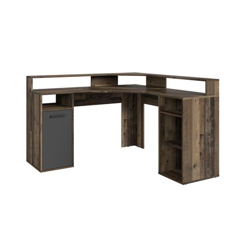 4251942228816 - Schreibtisch fox Gaming-Tisch in Old Wood Optik Tür anthrazit mit Aufsatz Mit viel Stauraum und großer Tischplatte Computer-Tisch pc 4251942228816 - Schreibtisch fox Gaming-Tisch in Old Wood Optik Tür anthrazit mit Aufsatz Mit viel Stauraum und großer Tischplatte Computer-Tisch pc