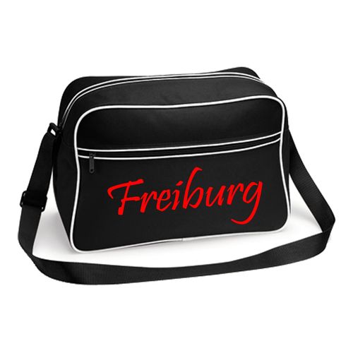 4068859507992 - multifanshop Retrotasche - Freiburg - Schriftzug - Druck rot - Tasche
