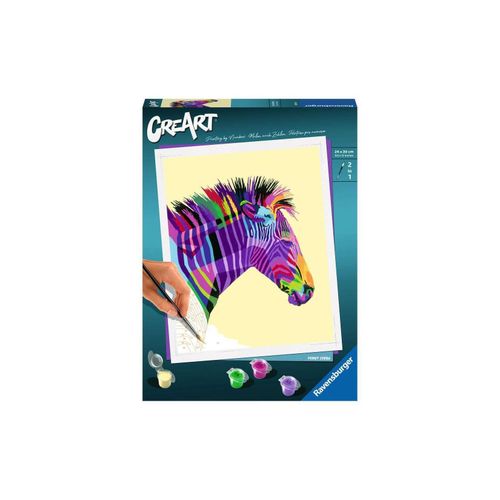 4005556289943 - Malen nach Zahlen RAVENSBURGER CreArt Funky Zebra Malvorlagen bunt Kinder Malen Zubehör Made in Europe  FSC- schützt Wald - weltweit