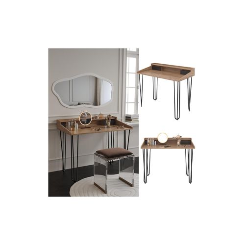 4066731413454 - Schminktisch Sannar Eiche Schwarz 110 x 60 cm mit Schubladen 4066731413454 - Schminktisch Sannar Eiche Schwarz 110 x 60 cm mit Schubladen