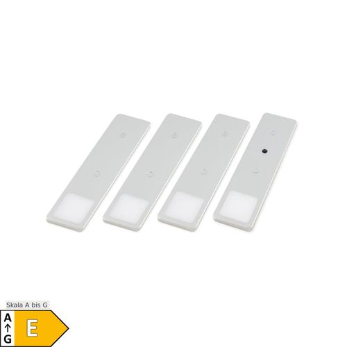 4260642312084 - kalb LED Unterbauleuchten SET Solid2 silbergrau mit mech Schalter 3W 200cm Kabellänge 4er Set warmweiss