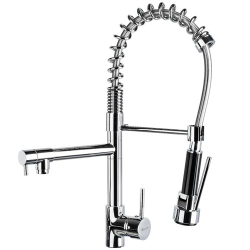 4260473664291 - tectake® Küchenarmatur Hochdruck 360° drehbar Wasserhahn Spiralfeder mit ausziehbarer Brause inklusive 2 Anschlussschläuche 4260473664291 - tectake® Küchenarmatur Hochdruck 360° drehbar Wasserhahn Spiralfeder mit ausziehbarer Brause inklusive 2 Anschlussschläuche