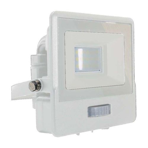 3800157661263 - V-tac - LED-Flutlichtstrahler mit PIR-Sensor - Samsung - IP65 - Weiß - 10W - 735 Lumen - 3000K - 5 Jahre - Modell Nr - VT-118S-W