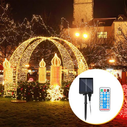 9412302787496 - 100M 100 led Solar Lichterkette IP44 8 Modi Innen Außen WeihnachtenParty Garten Hochzeit Wasserdicht Beleuchtung Deko Warmweiß - Tolletour