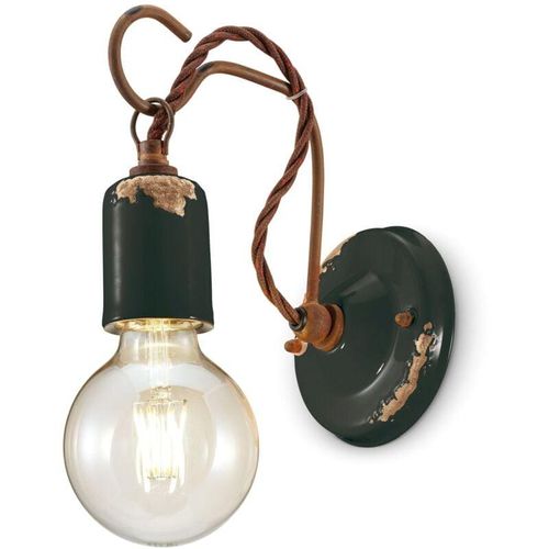 4255596710352 - Licht-erlebnisse - Wandleuchte Metall E27 18 cm hoch Schwarz Shabby Antik Vintage Wandlampe