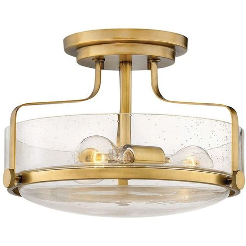 4255596732545 - Licht-erlebnisse - Deckenleuchte Metall Glas E27 ø 366 cm rund in Messing Antik 3-flammig Jugendstil Deckenlampe