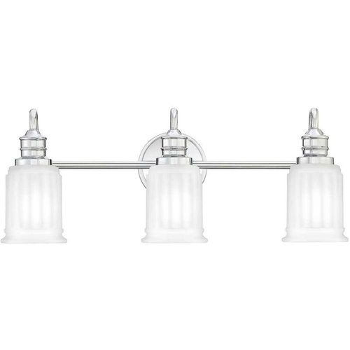 4255596735195 - Licht-erlebnisse - Badlampe Metall Glas G9 IP44 b 61 cm Chrom poliert Weiß 3-flammig länglich warmweißes Licht 3000 k