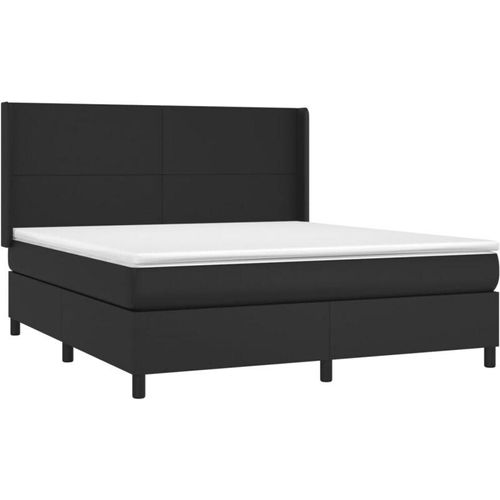 8720287341666 - Jinlefu - Boxspringbett mit Matratze Schwarz 180x200 cm Kunstleder vidaXL