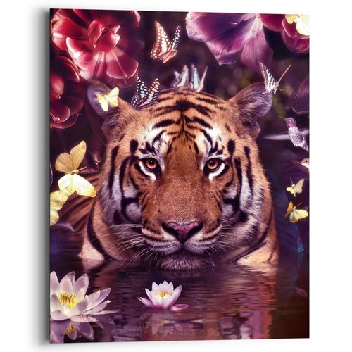 8714597636284 - Deco-Panel REINDERS Flora Tiger Bilder Gr B H T 40 cm x 50 cm x 2 cm lila Kunstdrucke