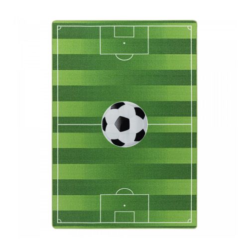 4053659047168 - Kinderteppich Fußball Fußballfeld mit Flaggen Motiv Höhe 9 mm Ökotex Standard
