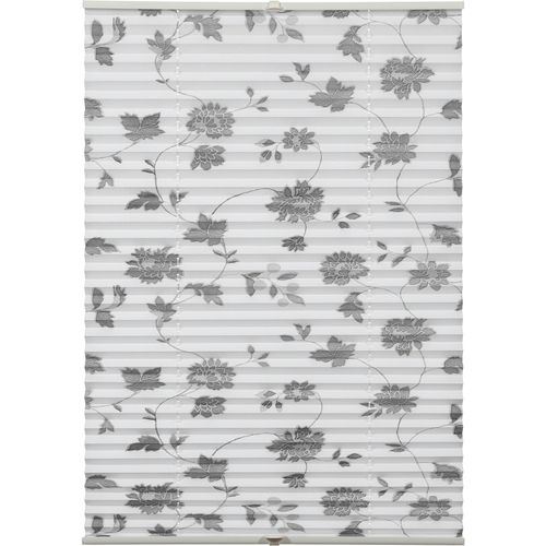 4003018365914 - Plissee Plissee Concept zum Klemmen Flowers and Plants Blüte Plissees Gr 130 cm zweiseitig verschiebbar 70 cm weiß Kinder Kinderzimmer-Plissees in der Breite kürzbar