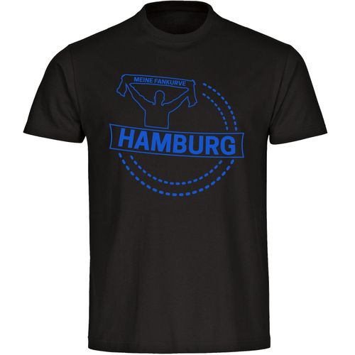4068859007362 - multifanshop Herren T-Shirt - Hamburg - Meine Fankurve - Druck blau - Männer 4068859007362 - multifanshop Herren T-Shirt - Hamburg - Meine Fankurve - Druck blau - Männer