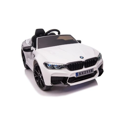 4260259874449 - ES-Toys Kinder Elektroauto BMW M5 lizenziert EVA-Reifen Kunstledersitz Anhänger weiß 4260259874449 - ES-Toys Kinder Elektroauto BMW M5 lizenziert EVA-Reifen Kunstledersitz Anhänger weiß