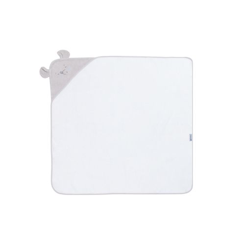 3801104010356 - Kikkaboo Kapuzenhandtuch 90 x 90 cm Babyhandtuch mit Kapuze 100% Baumwolle grau