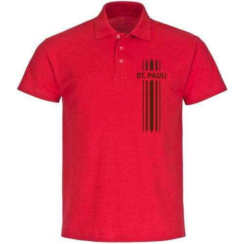 4068859194758 - multifanshop Poloshirt - St Pauli - Streifen - Druck braun - Polo