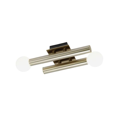 4004353289101 - BRILLIANT Lampe Lucky Wandleuchte 2flg messing antik 2x QT14 G9 18W geeignet für Stiftsockellampen (nicht enthalten) Für LED-Leuchtmittel geeignet