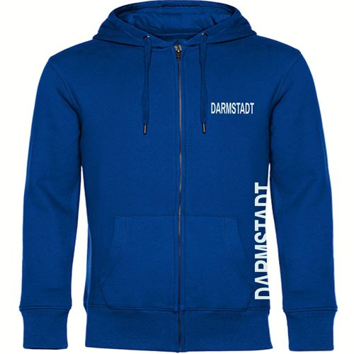 4068859017668 - multifanshop Kapuzen Sweatshirt Jacke - Darmstadt - Brust & Seite - Druck weiß - Sweat