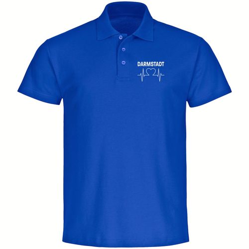 4068859035600 - multifanshop Poloshirt - Darmstadt - Herzschlag - Druck weiß - Polo