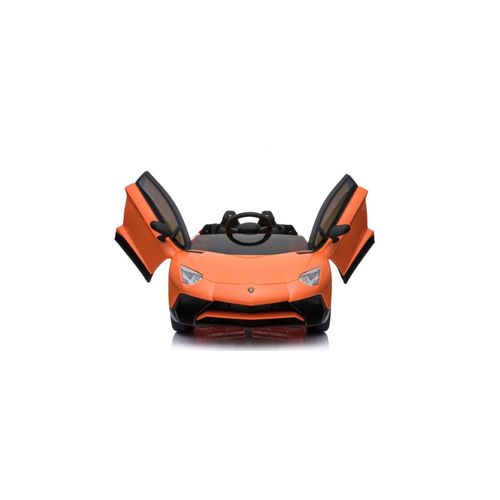 4260259870618 - ES-Toys Kinder Elektroauto Lamborghini Aventador SV EVA-Reifen Kunstledersitz orange