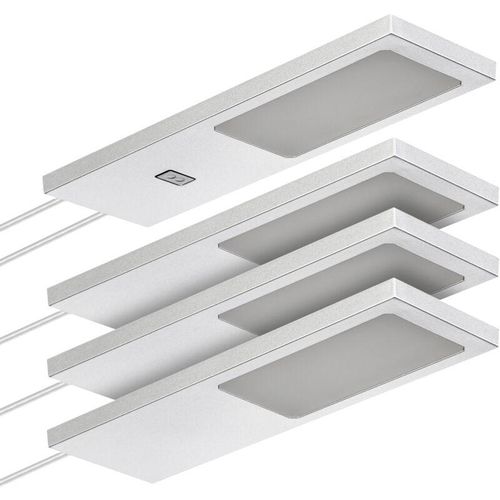 4066143097280 - So-tech - sotech LED-Möbelleuchte giulia ii mit   ohne Sensor silbergrau 4000K neutralweiß inkl Trafo & Verteiler 4er Set - silbergrau