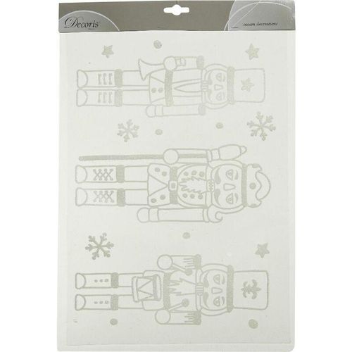 8720194456798 - - Weihnachtsaufkleber Nussknacker Schneeflocken & Sterne Weiß - pvc 8720194456798 - - Weihnachtsaufkleber Nussknacker Schneeflocken & Sterne Weiß - pvc