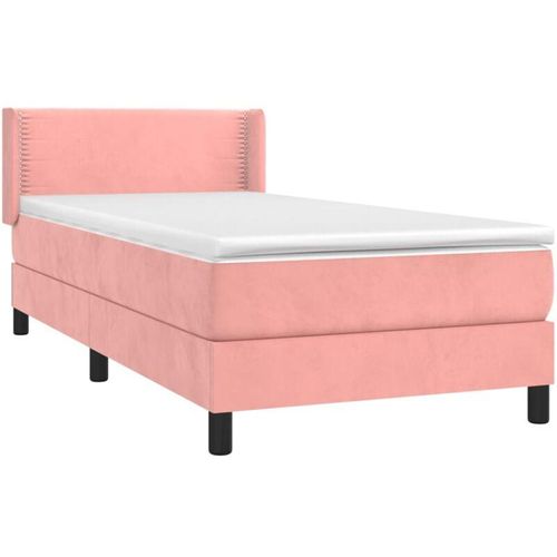 8720287326496 - Vidaxl - Boxspringbett mit Matratze Rosa 90x190 cm Samt