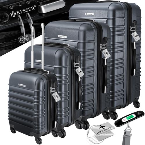 4255598308113 - KESSER® 4tlg Hartschalenkofferset Hartschalenkoffer Reisekoffer Set Reisekofferset Trolley Koffer Inkl Kofferwaage + Gepäckanhänger Rollkoffer Schloss 4 Rollen ABS-Hartschale Teleskopgriff S-M-L-XL 4255598308113 - KESSER® 4tlg Hartschalenkofferset Hartschalenkoffer Reisekoffer Set Reisekofferset Trolley Koffer Inkl Kofferwaage + Gepäckanhänger Rollkoffer Schloss 4 Rollen ABS-Hartschale Teleskopgriff S-M-L-XL