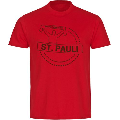 4068859195298 - multifanshop Herren T-Shirt - St Pauli - Meine Fankurve - Druck braun - Männer 4068859195298 - multifanshop Herren T-Shirt - St Pauli - Meine Fankurve - Druck braun - Männer