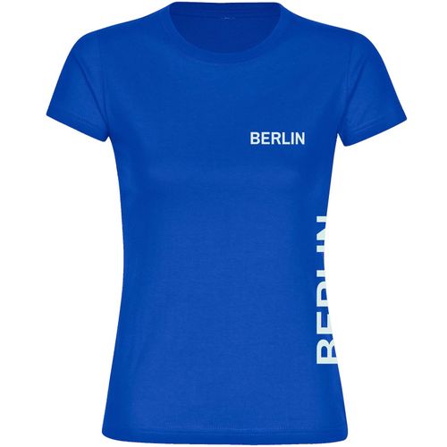 4068859013271 - multifanshop Damen T-Shirt - Berlin blau - Brust & Seite - Druck weiß - Frauen 4068859013271 - multifanshop Damen T-Shirt - Berlin blau - Brust & Seite - Druck weiß - Frauen