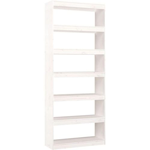 8720286609040 - Bonnevie - Bücherregal RaumteilerBücherschrank Weiß 80x30x1995 cm Massivholz Kiefer vidaXL 8720286609040 - Bonnevie - Bücherregal RaumteilerBücherschrank Weiß 80x30x1995 cm Massivholz Kiefer vidaXL