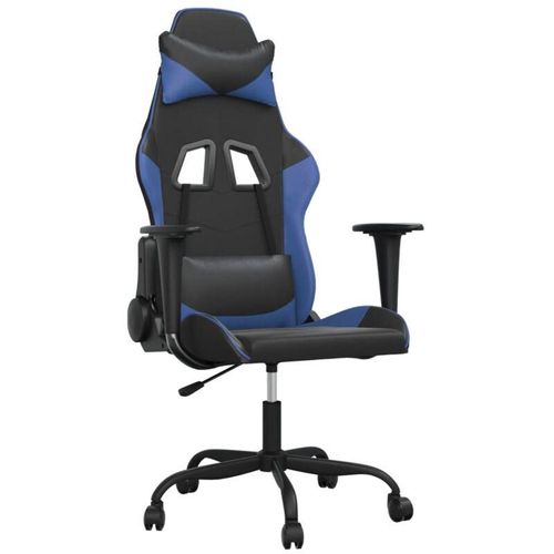 8720287143406 - Vidaxl - Gaming-Stuhl mit Massagefunktion Schwarz und Blau Kunstleder Blau