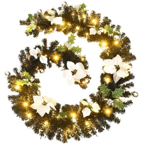 8720286014486 - Vidaxl - Weihnachtsgirlande mit LED-Lichtern Schwarz 27 m pvc