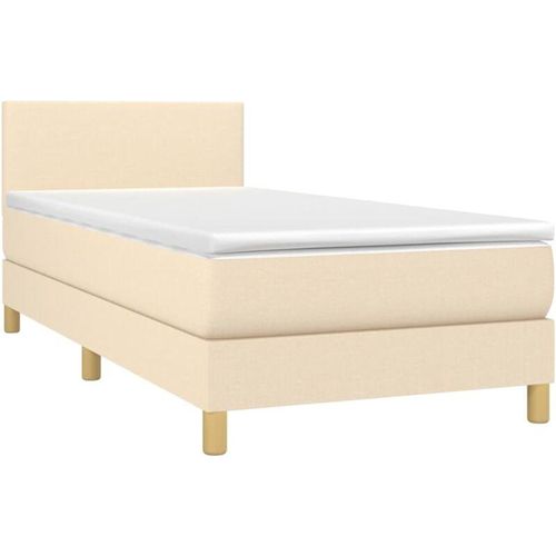 8720287451020 - Boxspringbett mit Matratze Creme 100x200 cm Stoff vidaXL