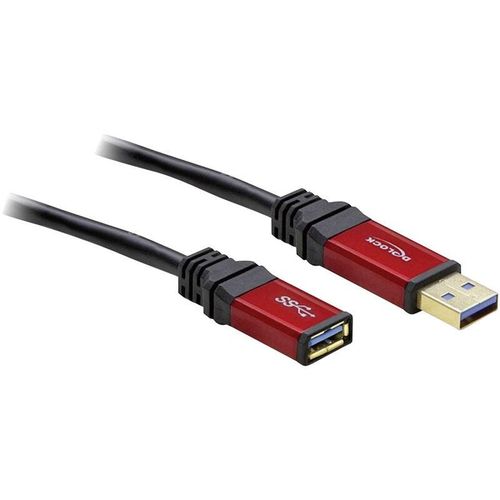 4043619827558 - USB-Kabel USB 32 Gen1 (USB 30   USB 31 Gen1) USB-A Stecker USB-A Buchse 500 m Rot Schwarz vergoldete Steckkontakte UL-zertifiziert 82755