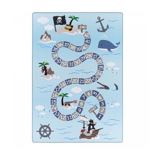 4053659047045 - Kinderteppich Spielteppich Hüpfkästchen Meer Seemann Piraten Schiff Motiv 8mm
