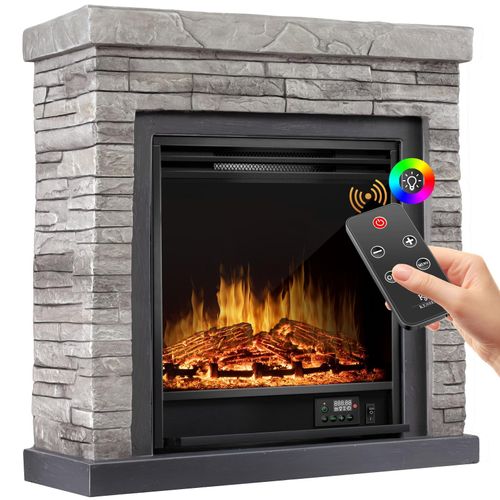 4260692718676 - KESSER® Elektrokamin Standkamin - Kamin elektrisch mit LED 3D-Flammeneffekt Mit Heizung Heizfunktion Elektro Kamin mit 1800W Leistung Wochentimer Thermostat Fernbedienung dimmbar 4260692718676 - KESSER® Elektrokamin Standkamin - Kamin elektrisch mit LED 3D-Flammeneffekt Mit Heizung Heizfunktion Elektro Kamin mit 1800W Leistung Wochentimer Thermostat Fernbedienung dimmbar