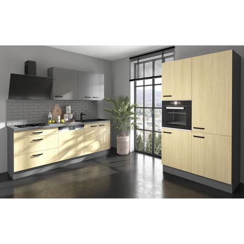 4262354979388 - Küche SCANDI + NESSA 220 + 120 cm Fischgrät Optik Küchenzeile Küchenblock 4262354979388 - Küche SCANDI + NESSA 220 + 120 cm Fischgrät Optik Küchenzeile Küchenblock