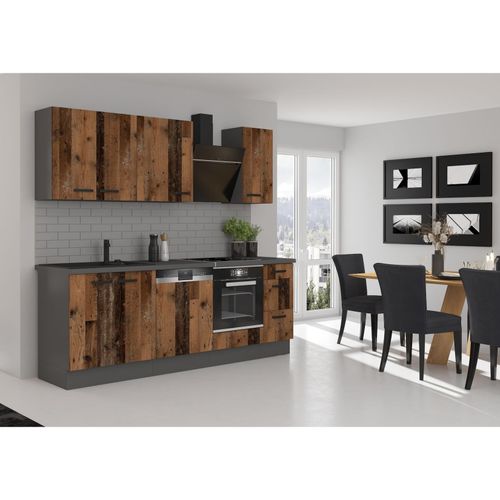 4262354979227 - Küche OLD STYLE Basic 240 cm Old Wood Optik Küchenzeile Küchenblock Einbauküche 4262354979227 - Küche OLD STYLE Basic 240 cm Old Wood Optik Küchenzeile Küchenblock Einbauküche