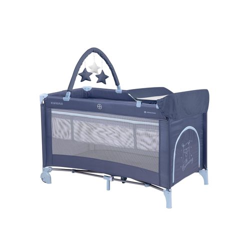 3800171203029 - Kikkaboo Reisebett So Gifted Plus zwei Ebenen Spielbogen Wickelauflage Räder blau