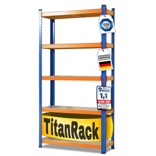 4251041633269 - karatcommercial Schwerlastregal Grizzly Blau-Orange Höhe 180 cm Breite 90 cm