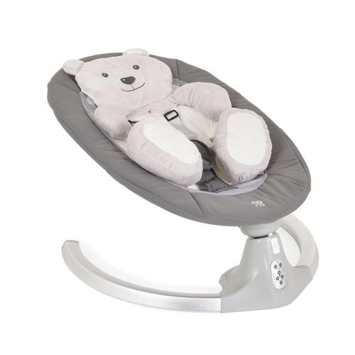 3800146249755 - Babywippe elektrische Ari Bär Melodien Fernbedienung Teddy-Bär Pad Timer grau