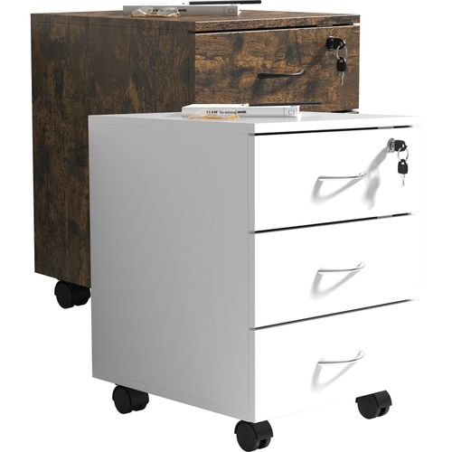 4051814440472 - Rollcontainer Beistellcontainer mit drei Schubladen Maße ca H 55 x B 40 x T 44 cm Bürocontainer abschließbar - Baula L 4051814440472 - Rollcontainer Beistellcontainer mit drei Schubladen Maße ca H 55 x B 40 x T 44 cm Bürocontainer abschließbar - Baula L