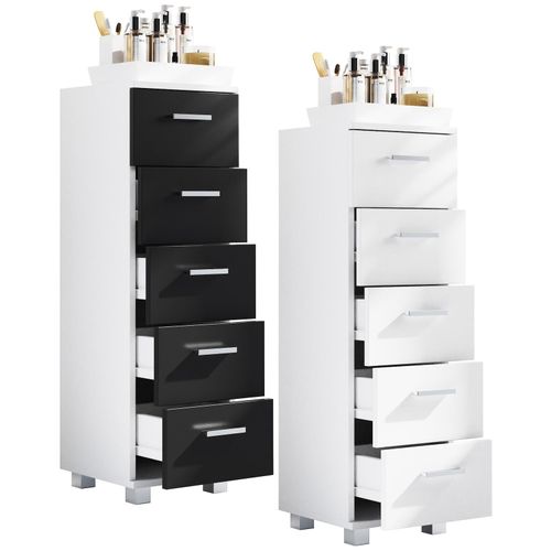4051814431258 - Holz Badmöbel Midischrank Badregal Badschrank Kommode Badezimmer Möbel Schubladen Zalo M (Farbe Weiß) 4051814431258 - Holz Badmöbel Midischrank Badregal Badschrank Kommode Badezimmer Möbel Schubladen Zalo M (Farbe Weiß)