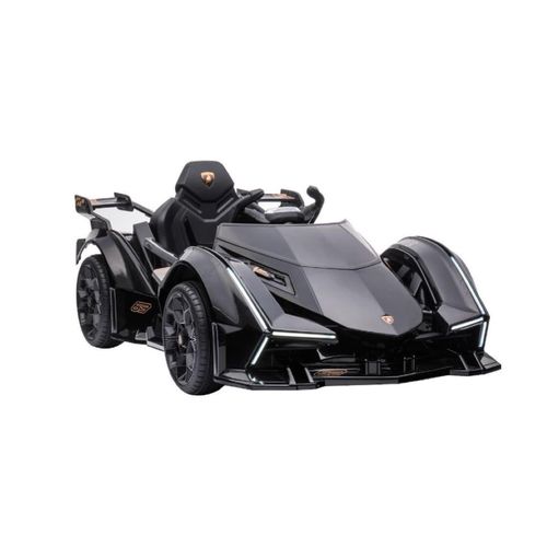 4260259877099 - ES-Toys Kinder Elektroauto Lamborghini V12 Vision Gran Turismo Fernbedienung MP3 schwarz