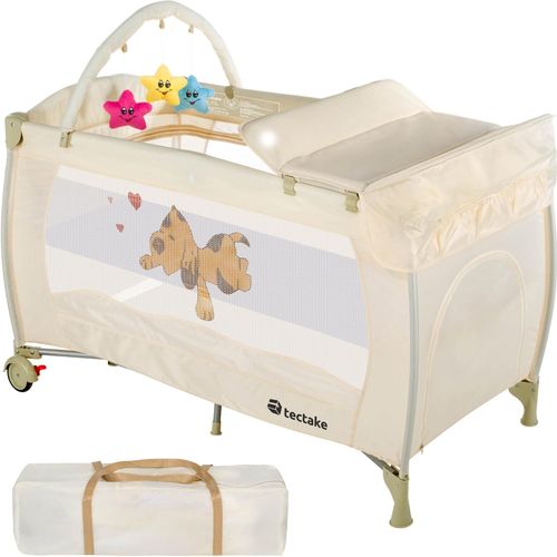 4260182872277 - tectake® Kinder Reisebett klappbar und höhenverstellbar 2 Rollen mit Bremsen inklusive Tragetasche 132 x 75 x 104 cm 4260182872277 - tectake® Kinder Reisebett klappbar und höhenverstellbar 2 Rollen mit Bremsen inklusive Tragetasche 132 x 75 x 104 cm